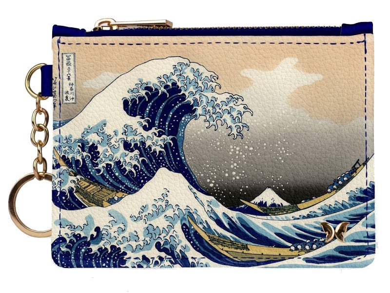 Monarque RFID Keychain Wallet (Hokusai - The Great Wave)